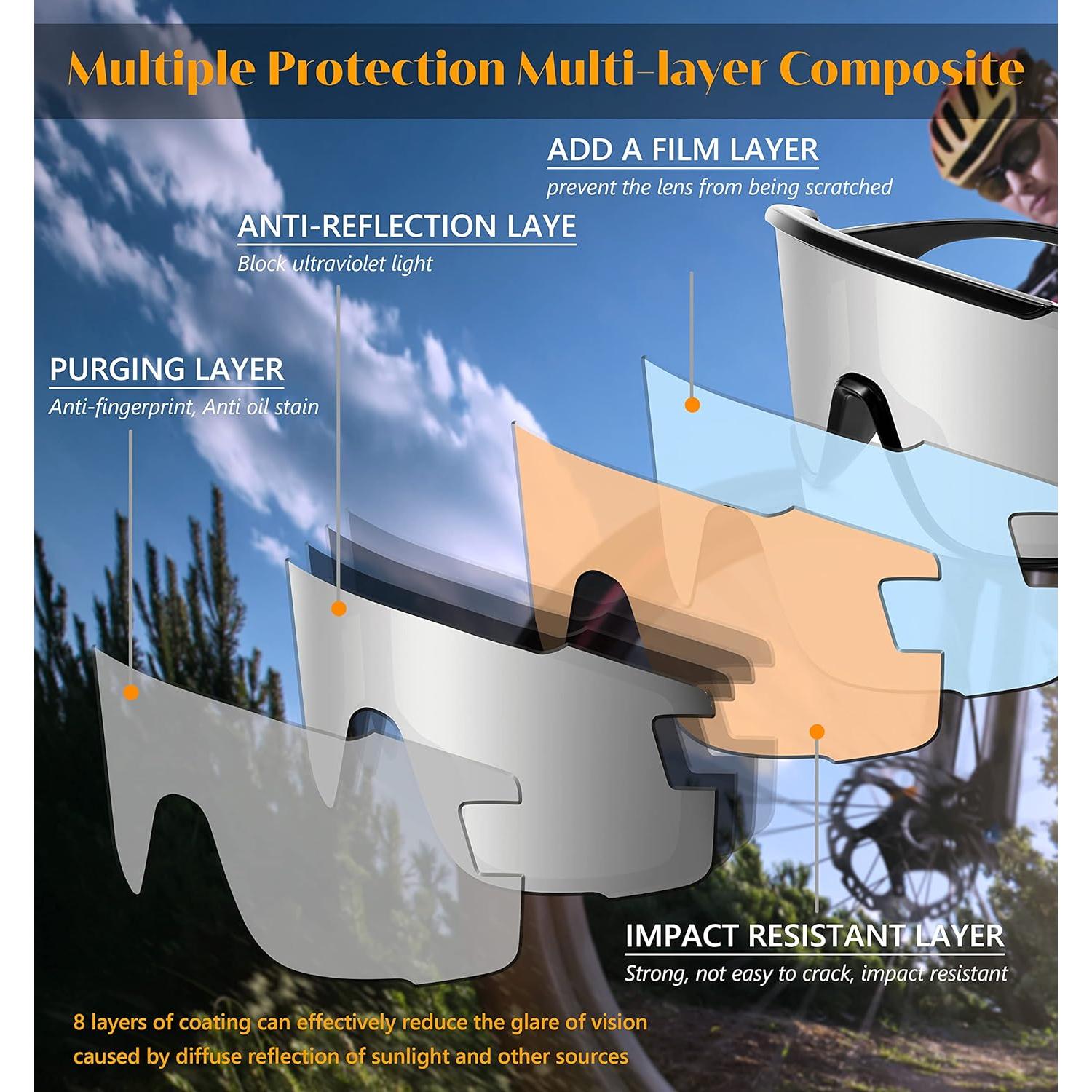 Gafas de Ciclismo FEISEDY B2944 UV400 Marco Negro