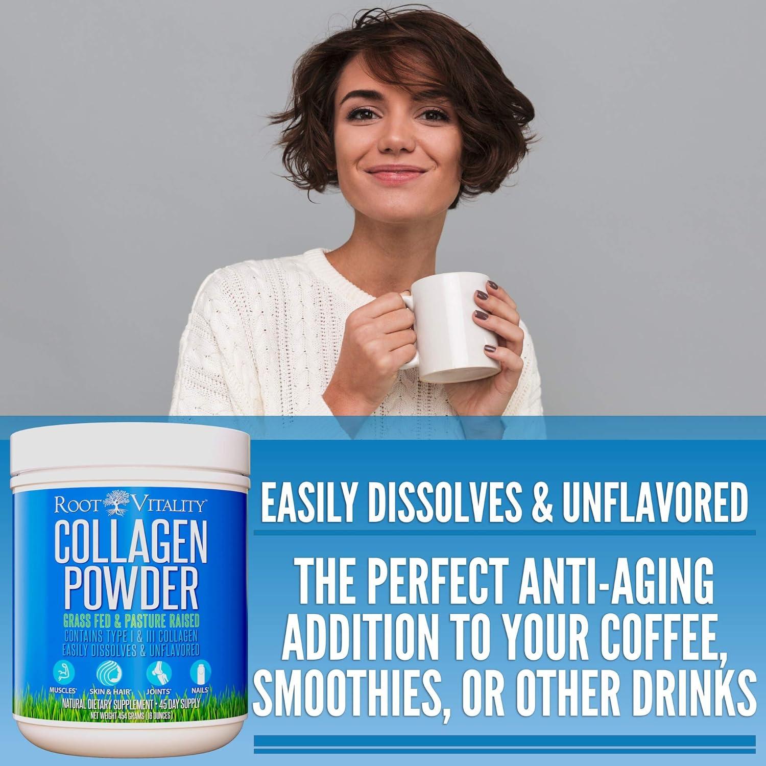 Polvo de Péptidos de Colágeno Vitalidad Raíz 298g - Suplemento Sin Sabor