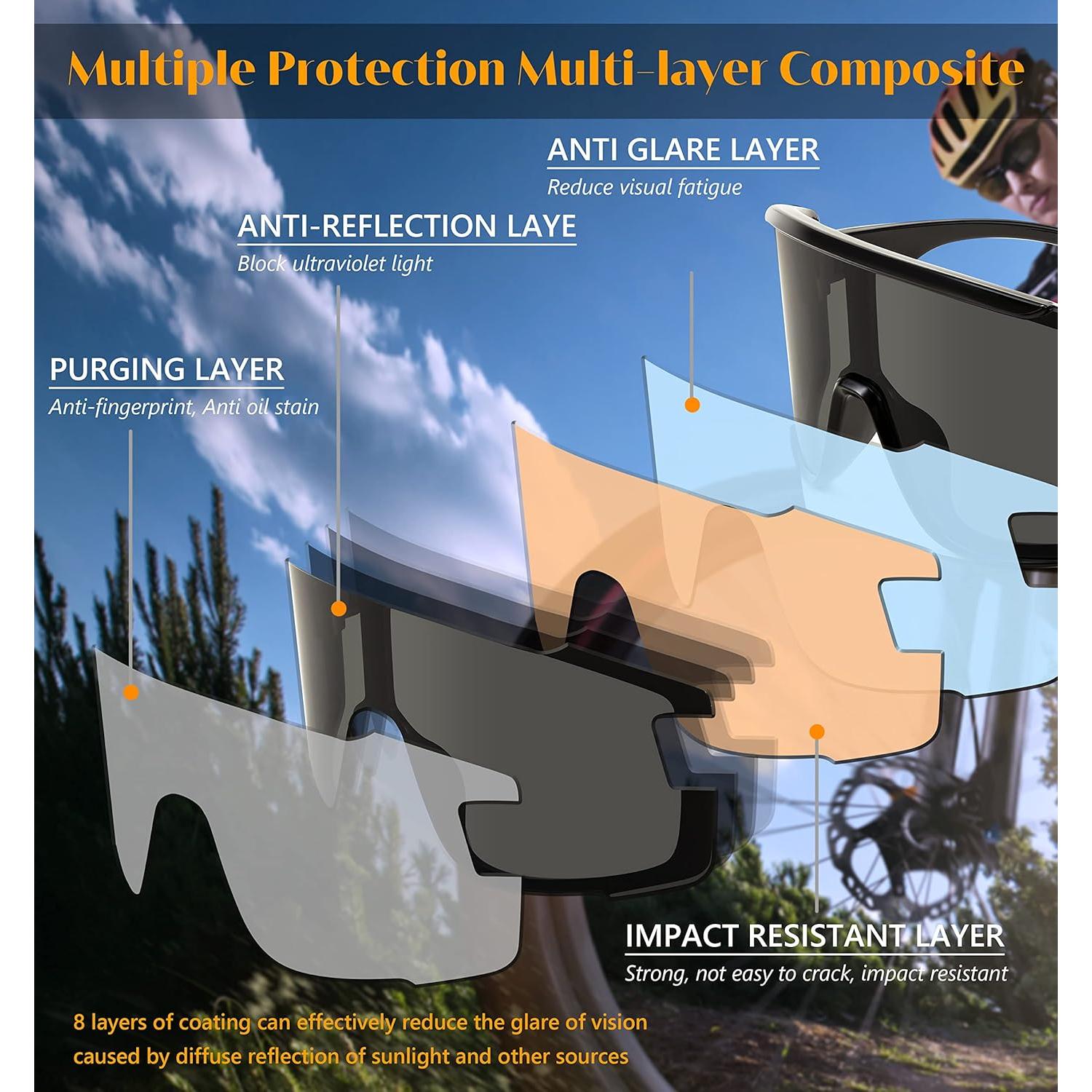 Gafas de Ciclismo FEISEDY B2944 UV400 Marco Negro