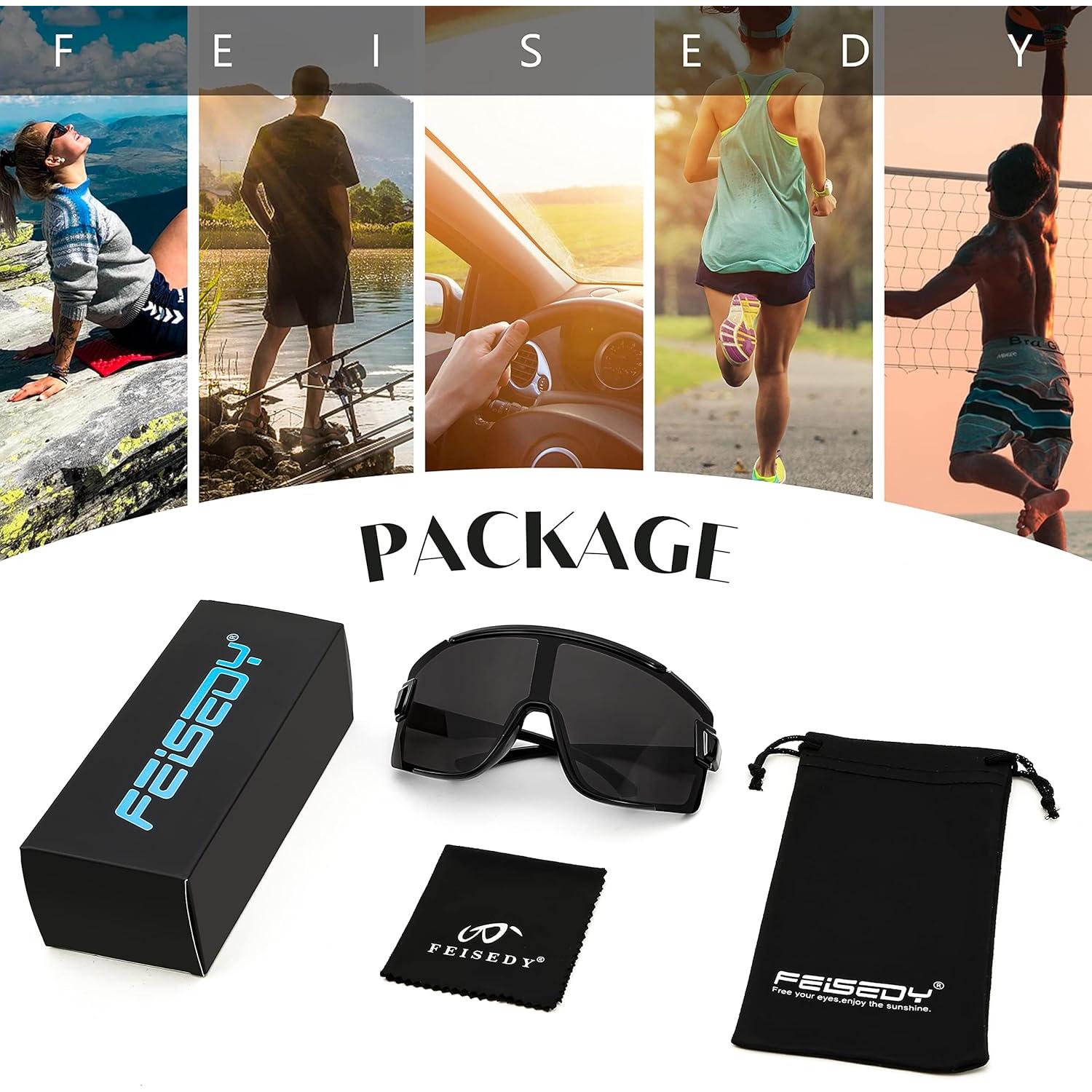 Gafas de Ciclismo FEISEDY B2944 UV400 Marco Negro