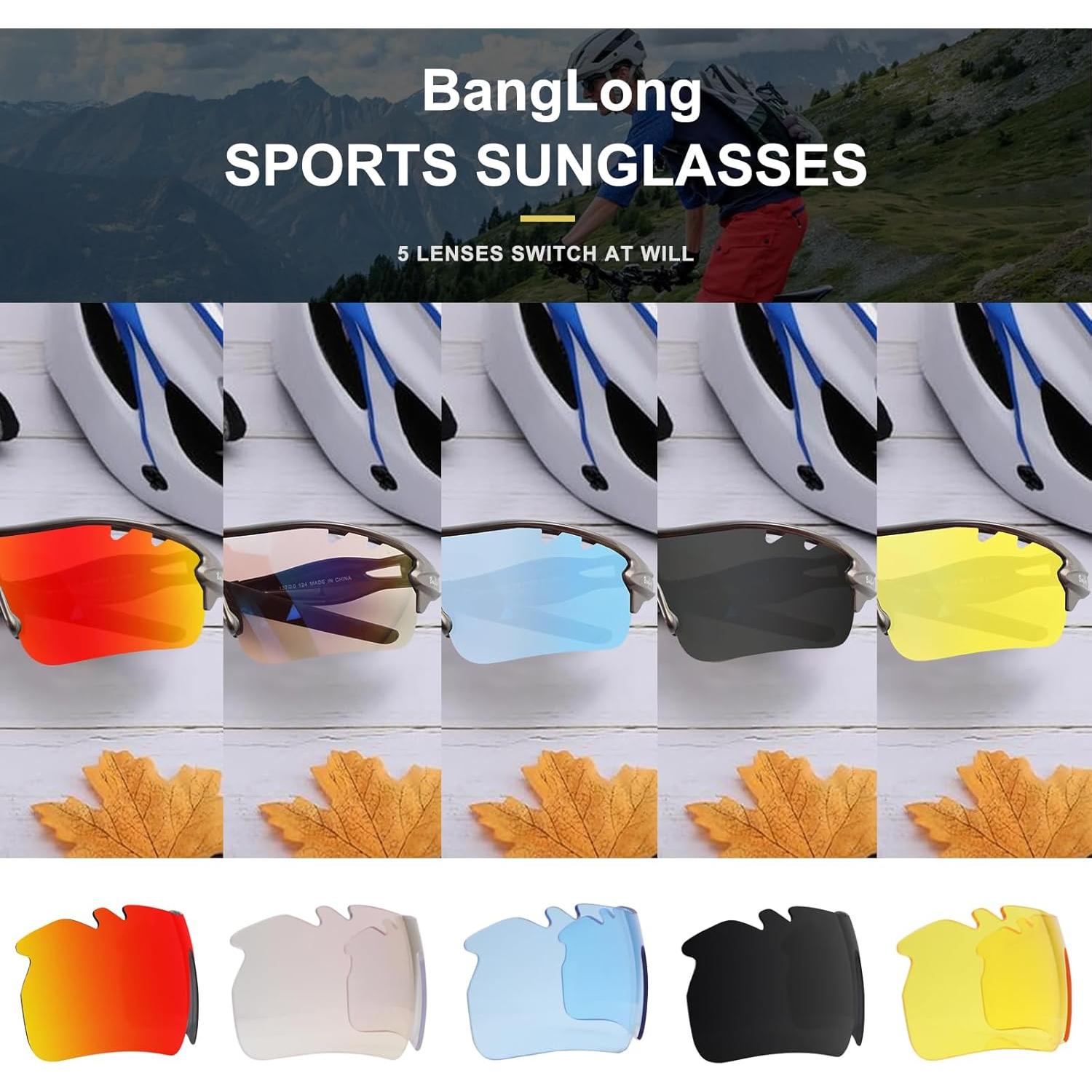 Gafas de sol deportivas BangLong con 5 lentes UV400