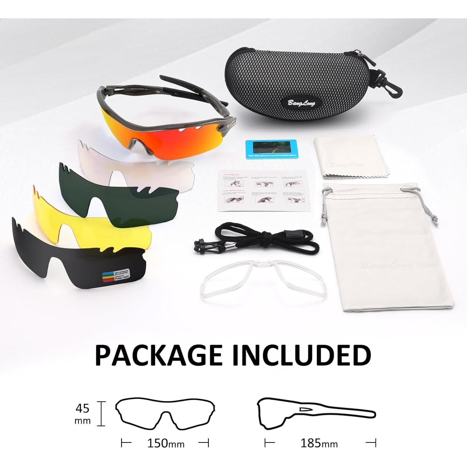 Gafas de sol deportivas BangLong con 5 lentes UV400