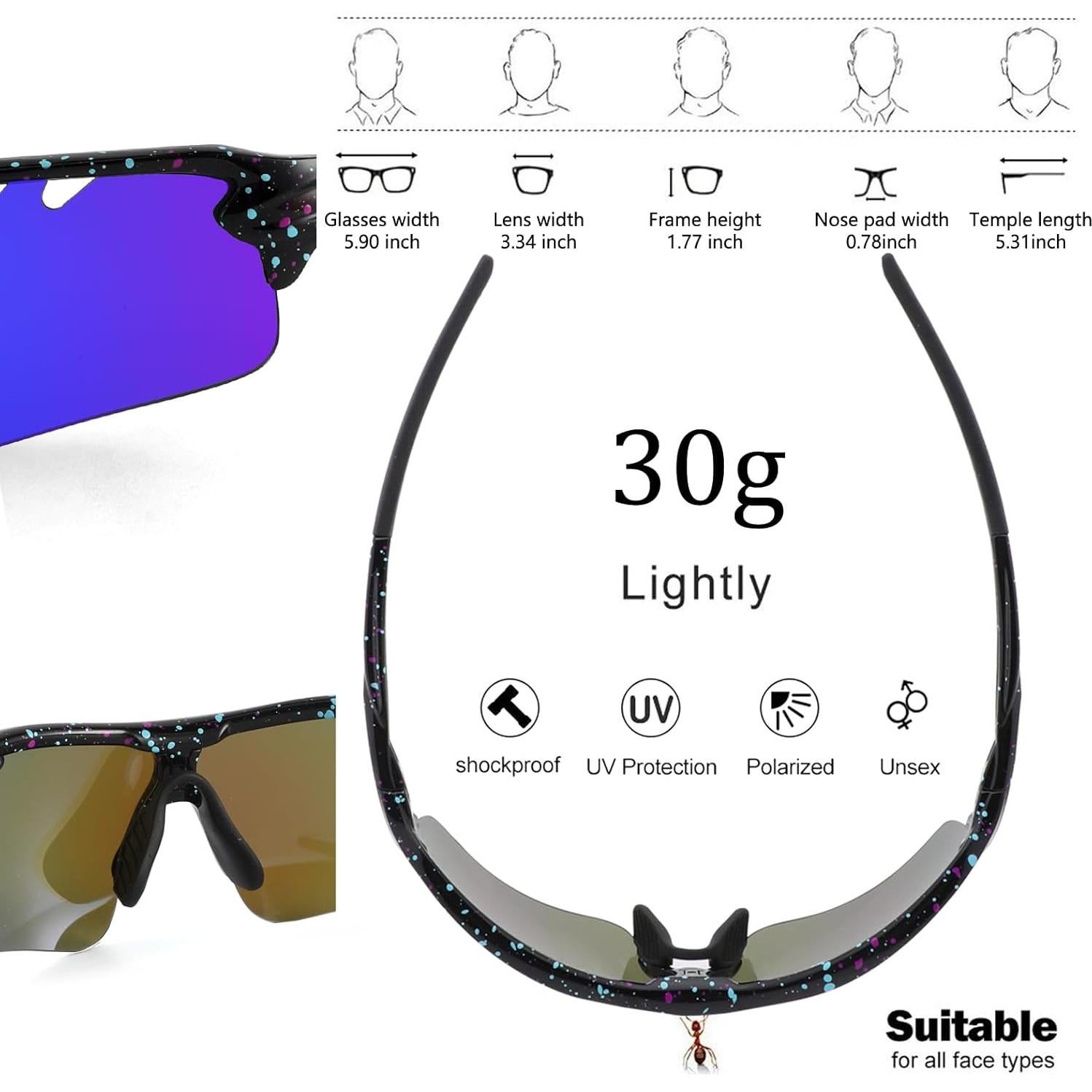 Gafas de sol deportivas BangLong con 5 lentes UV400