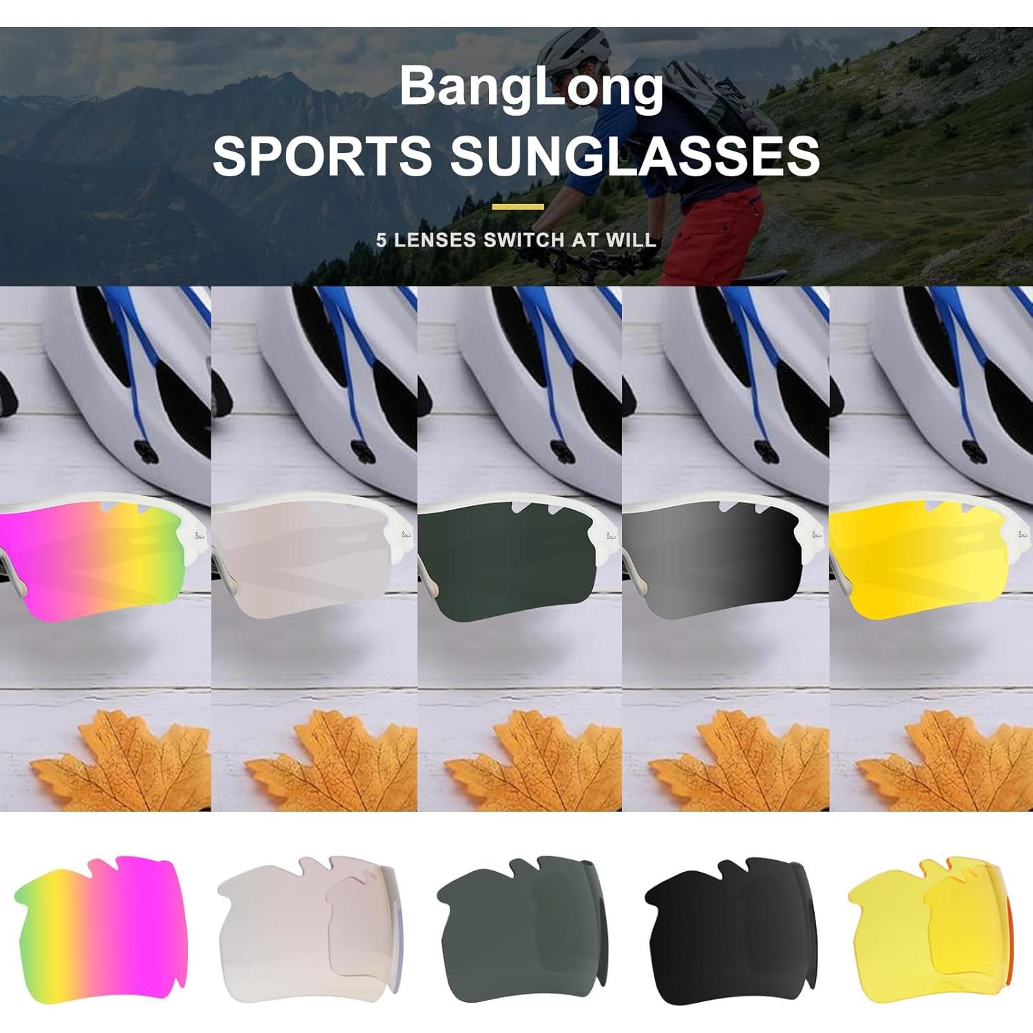 Gafas de sol deportivas BangLong con 5 lentes UV400