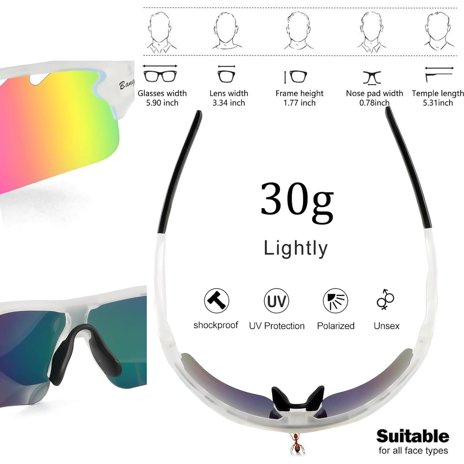 Gafas de sol deportivas BangLong con 5 lentes UV400