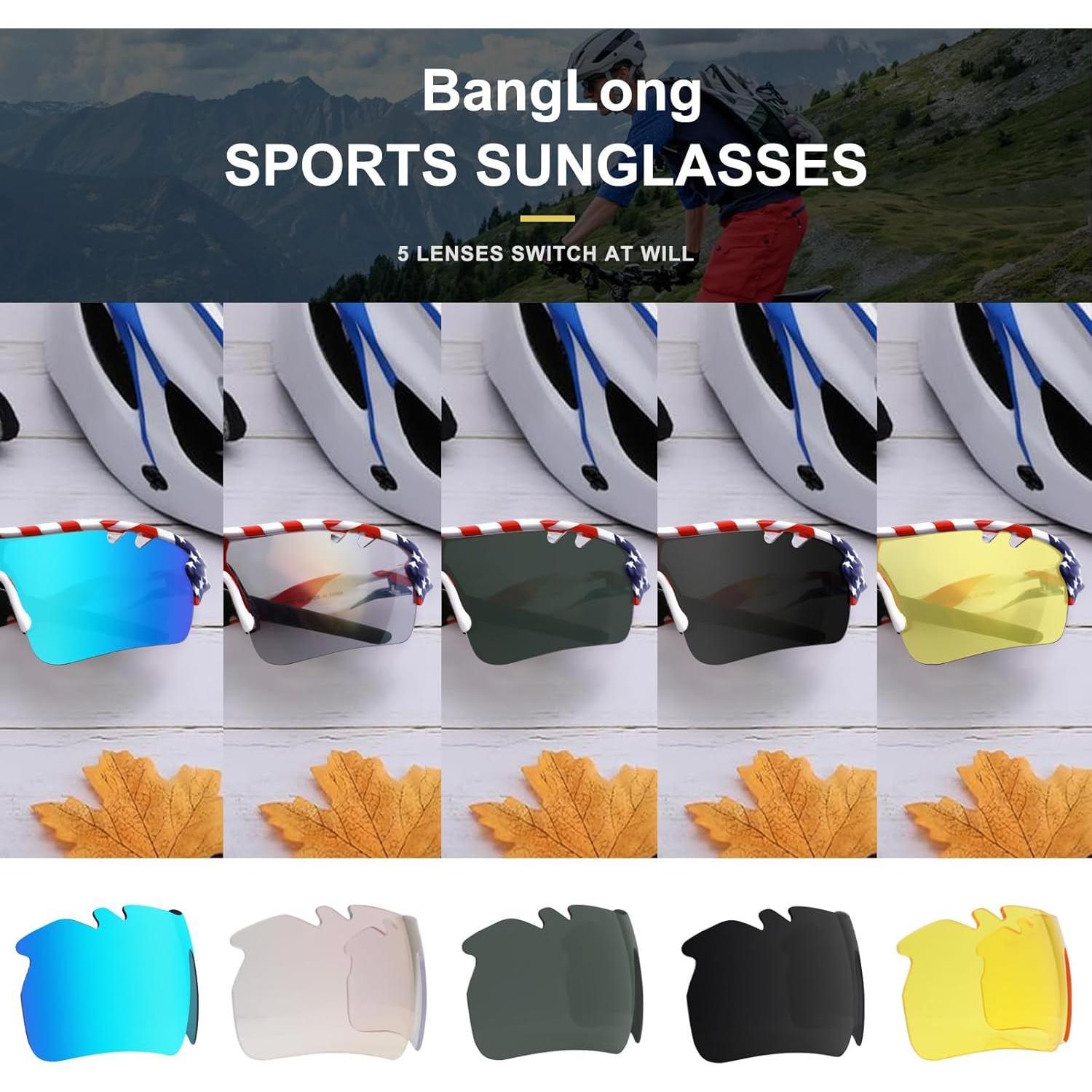 Gafas de sol deportivas BangLong con 5 lentes UV400