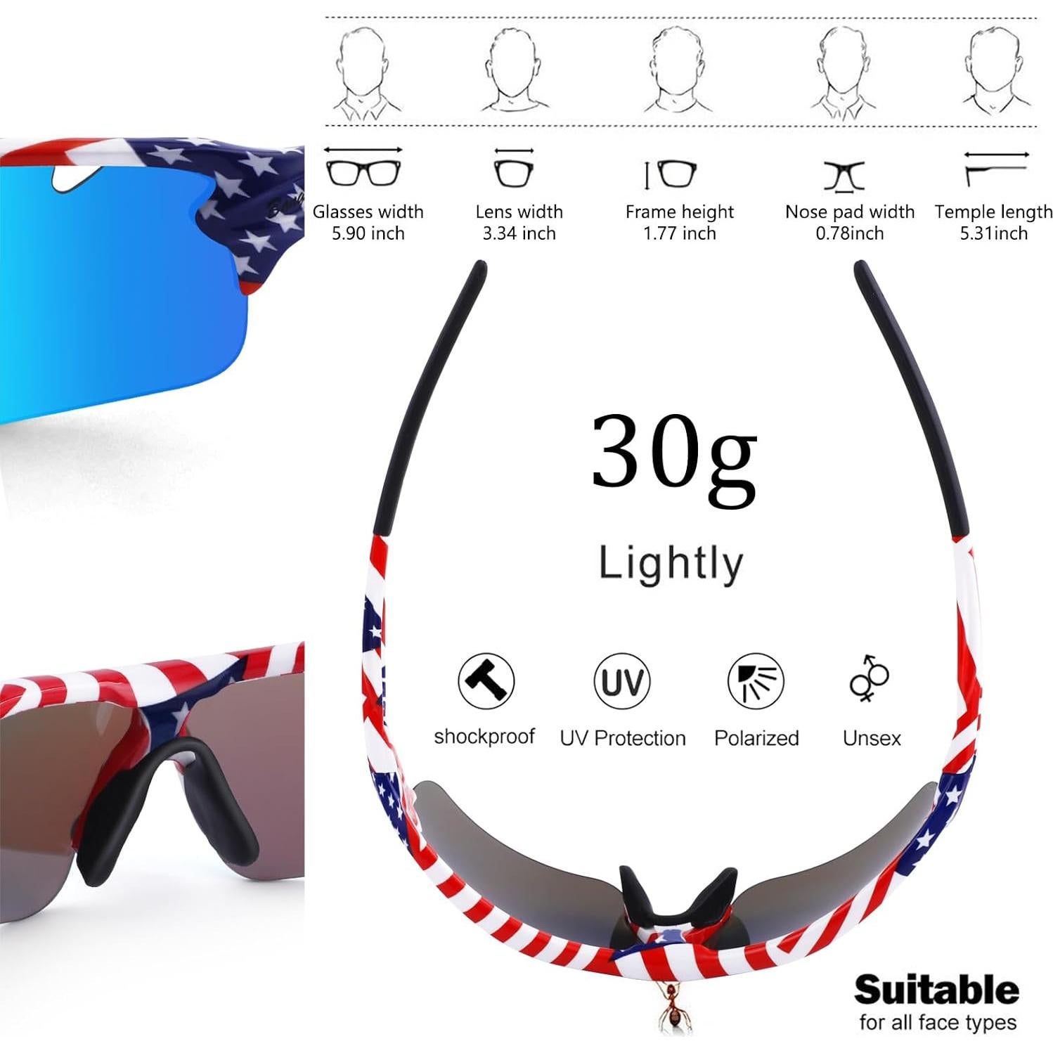 Gafas de sol deportivas BangLong con 5 lentes UV400