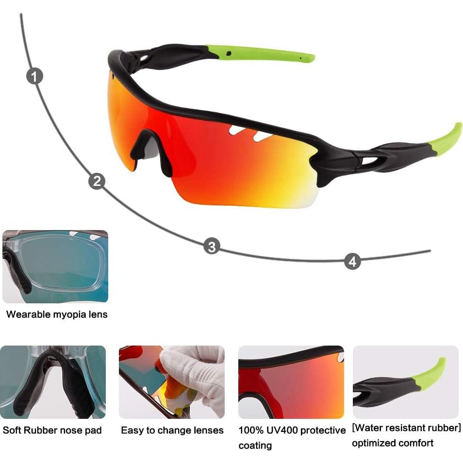 Gafas de sol deportivas BangLong con 5 lentes UV400