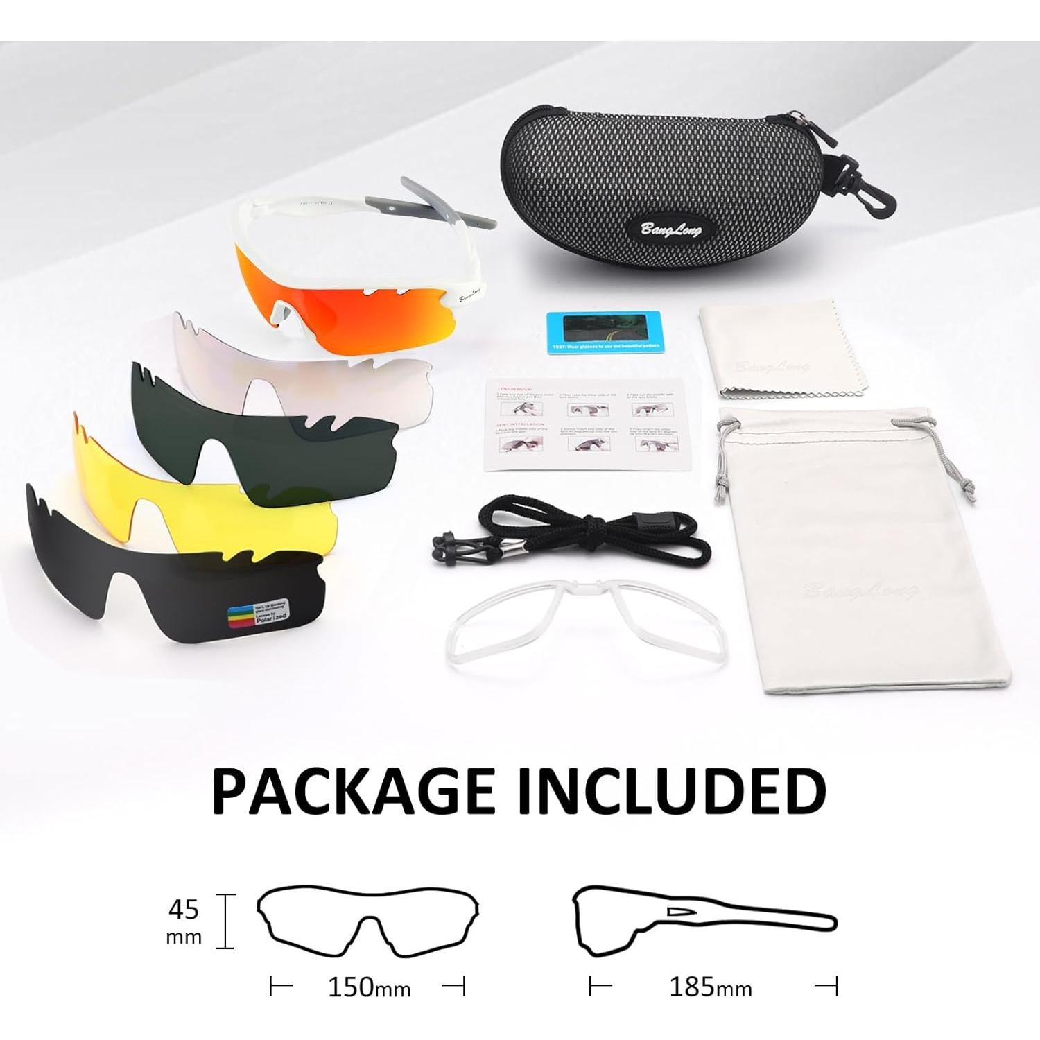 Gafas de sol deportivas BangLong con 5 lentes UV400