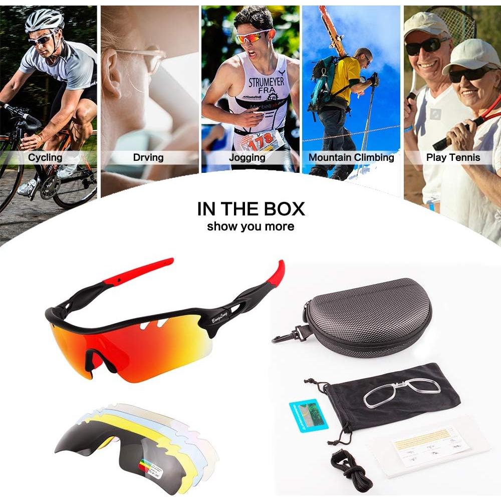 Gafas de sol deportivas BangLong con 5 lentes intercambiables