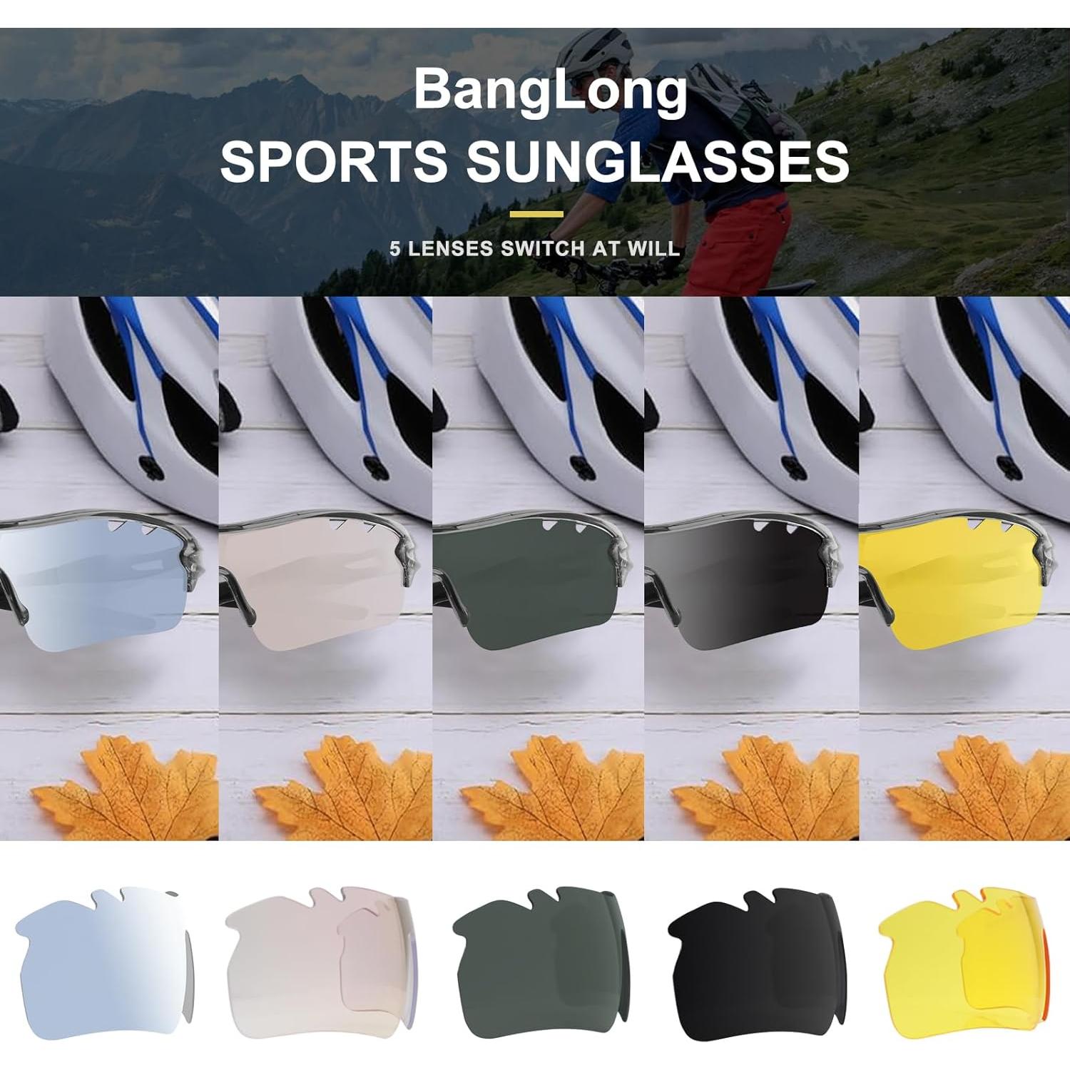 Gafas de sol deportivas BangLong con 5 lentes UV400