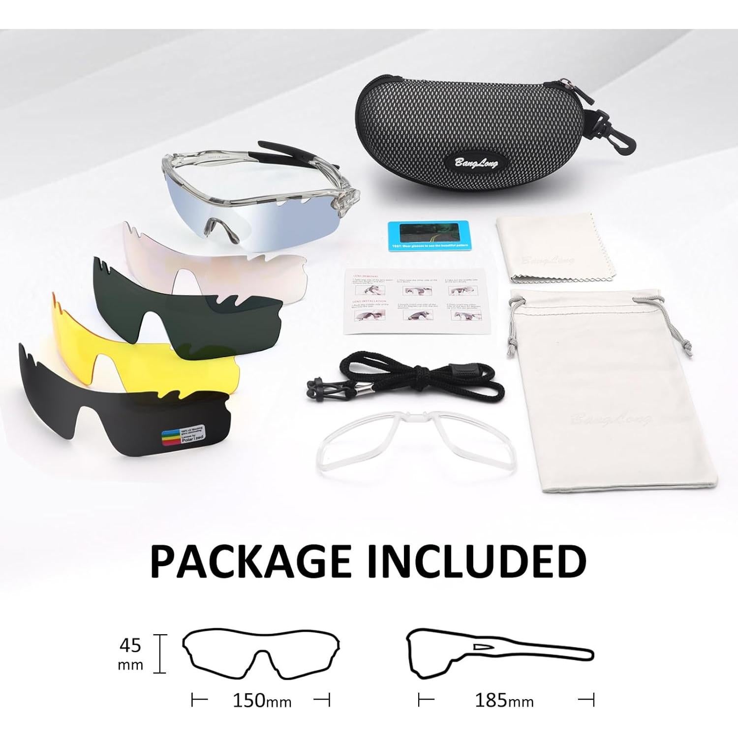 Gafas de sol deportivas BangLong con 5 lentes UV400