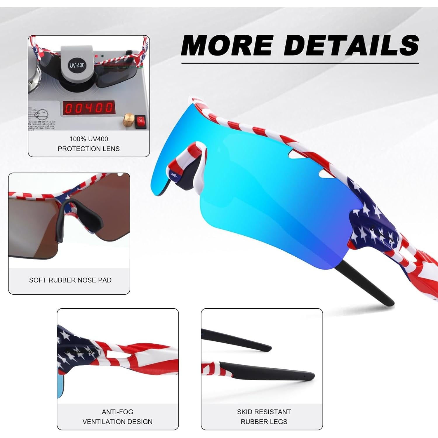 Gafas de sol deportivas BangLong con 5 lentes intercambiables