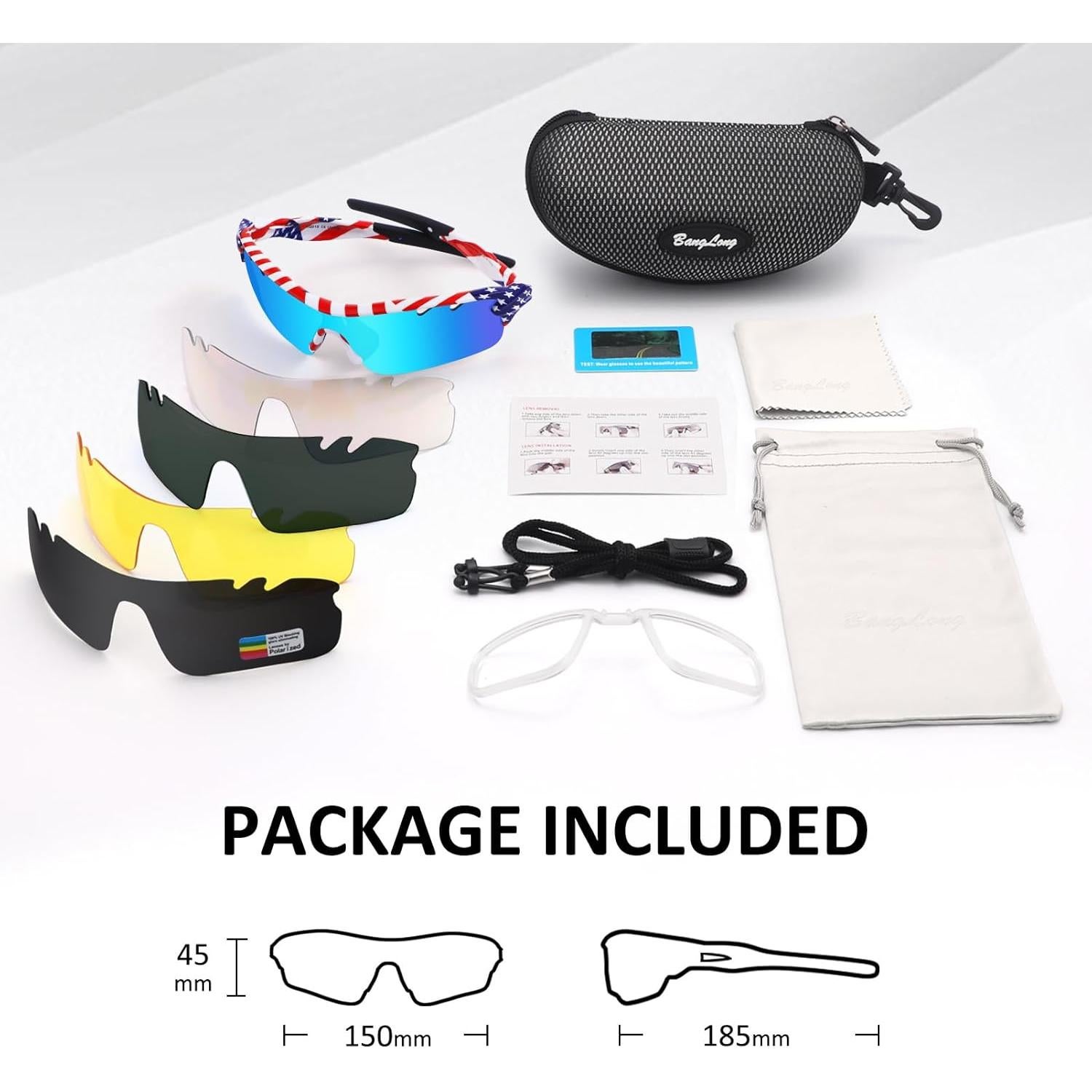 Gafas de sol deportivas BangLong con 5 lentes intercambiables