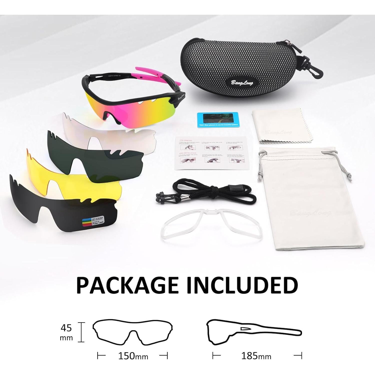 Gafas de sol deportivas BangLong con 5 lentes UV400