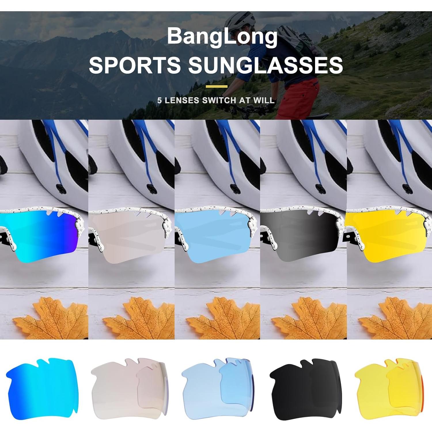 Gafas de sol deportivas BangLong con 5 lentes intercambiables