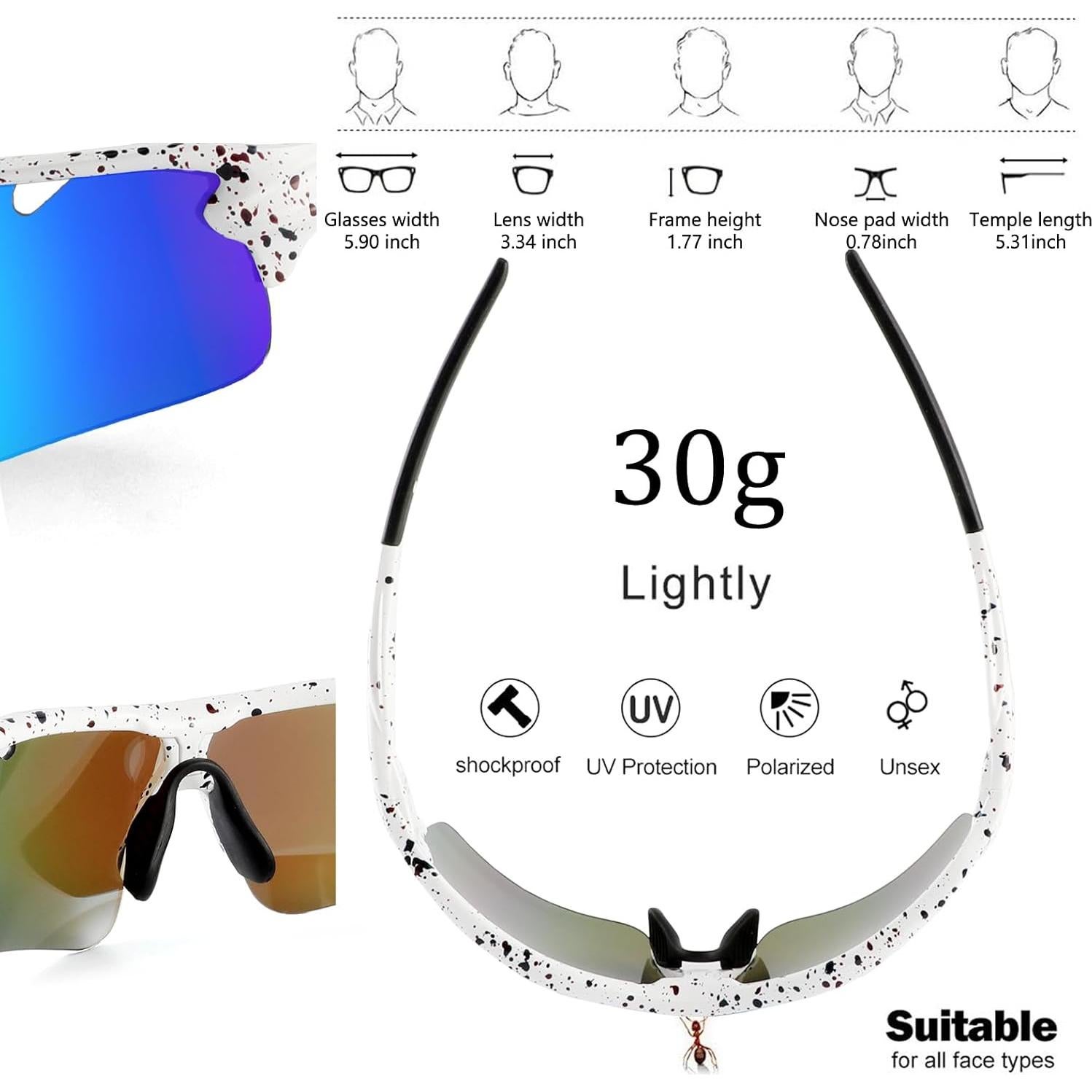 Gafas de sol deportivas BangLong con 5 lentes intercambiables