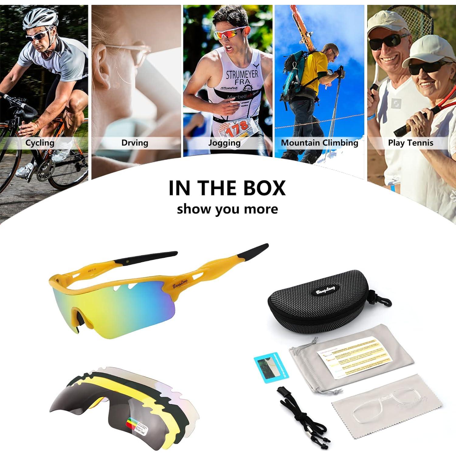 Gafas de sol deportivas BangLong con 5 lentes UV400