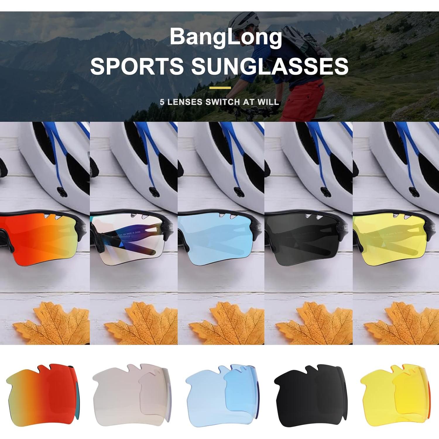 Gafas de sol deportivas BangLong con 5 lentes UV400