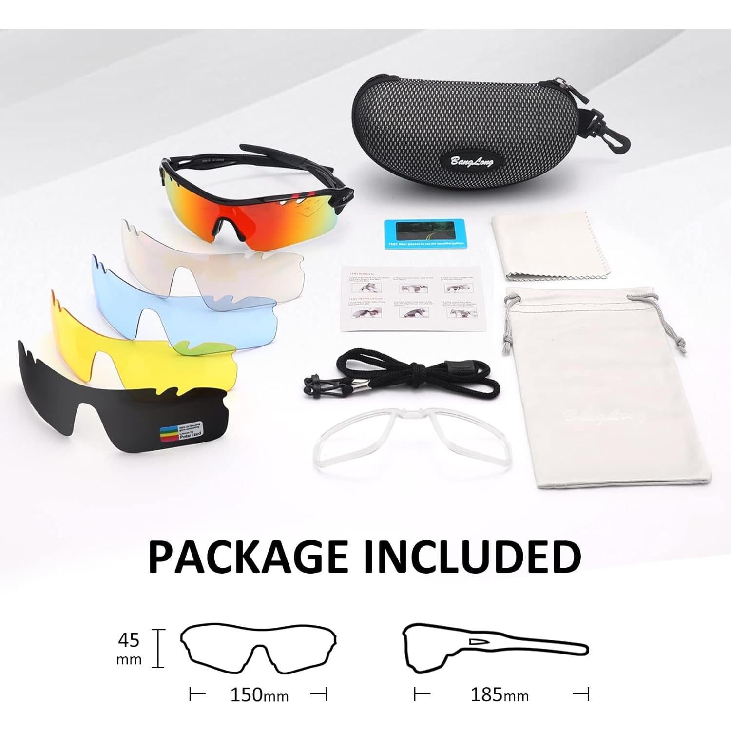 Gafas de sol deportivas BangLong con 5 lentes UV400