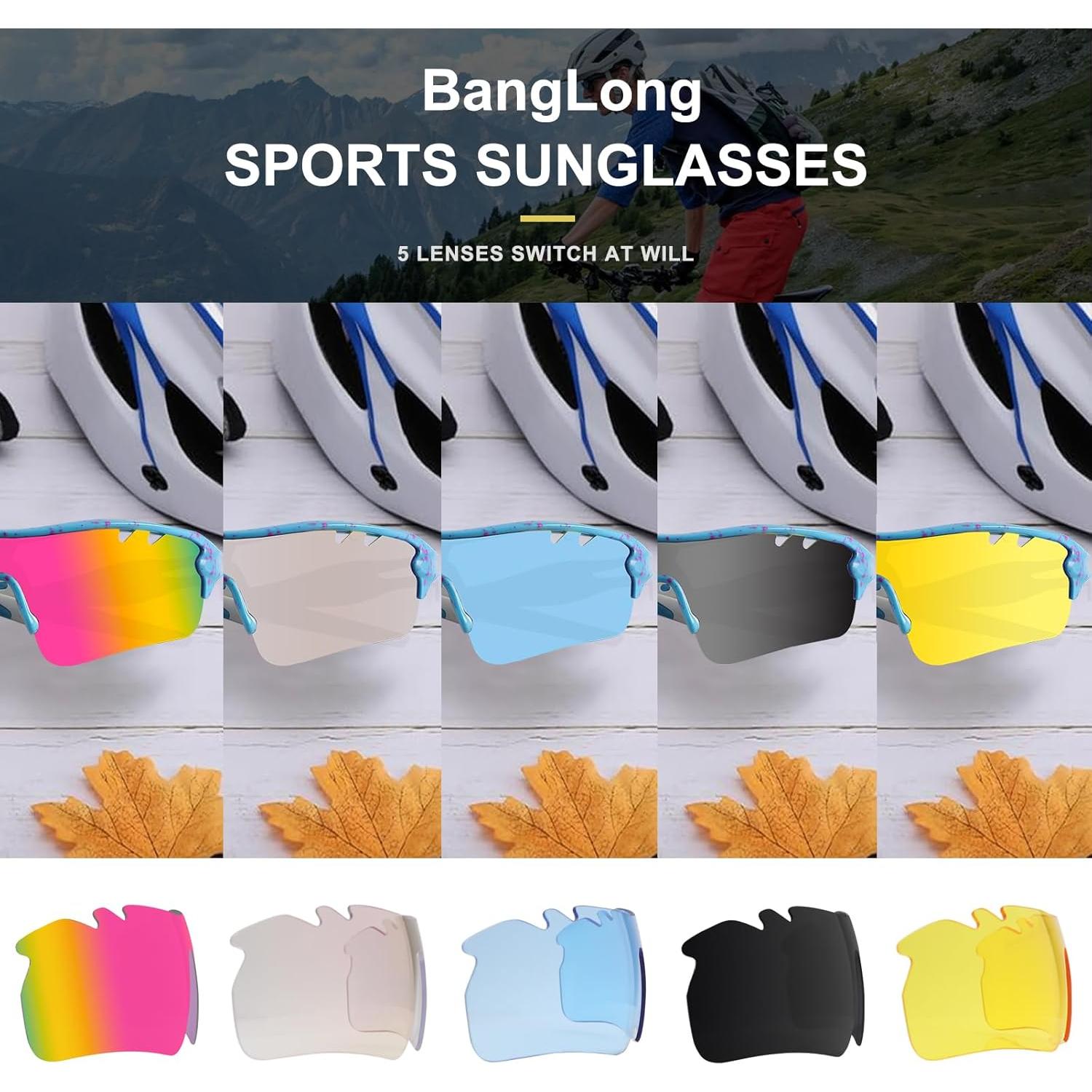 Gafas de sol deportivas BangLong con 5 lentes UV400