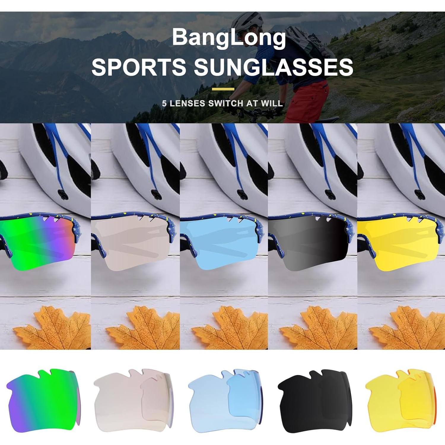 Gafas de sol deportivas BangLong con 5 lentes UV400