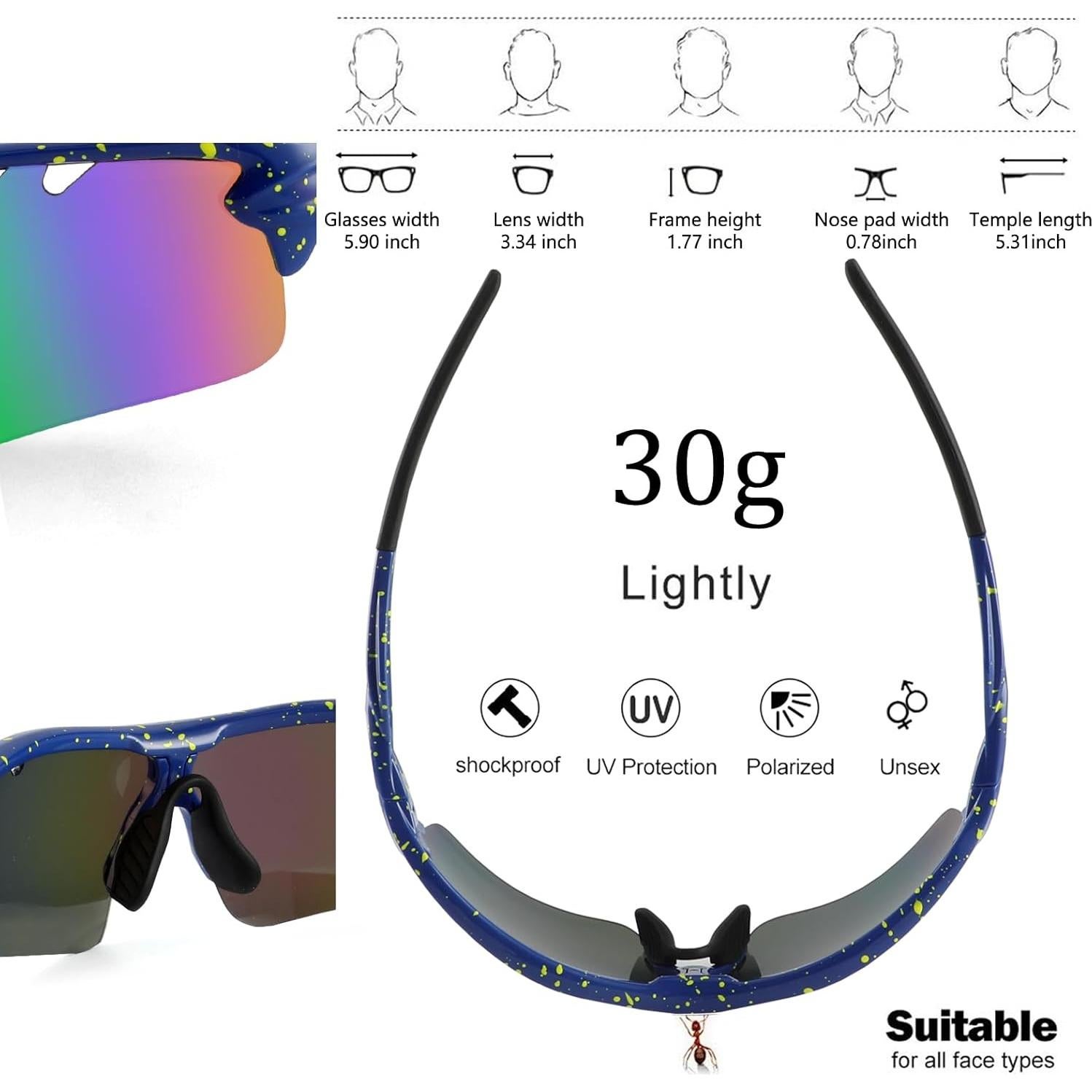 Gafas de sol deportivas BangLong con 5 lentes UV400