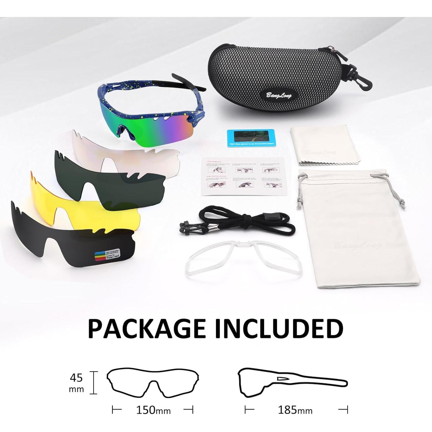 Gafas de sol deportivas BangLong con 5 lentes UV400