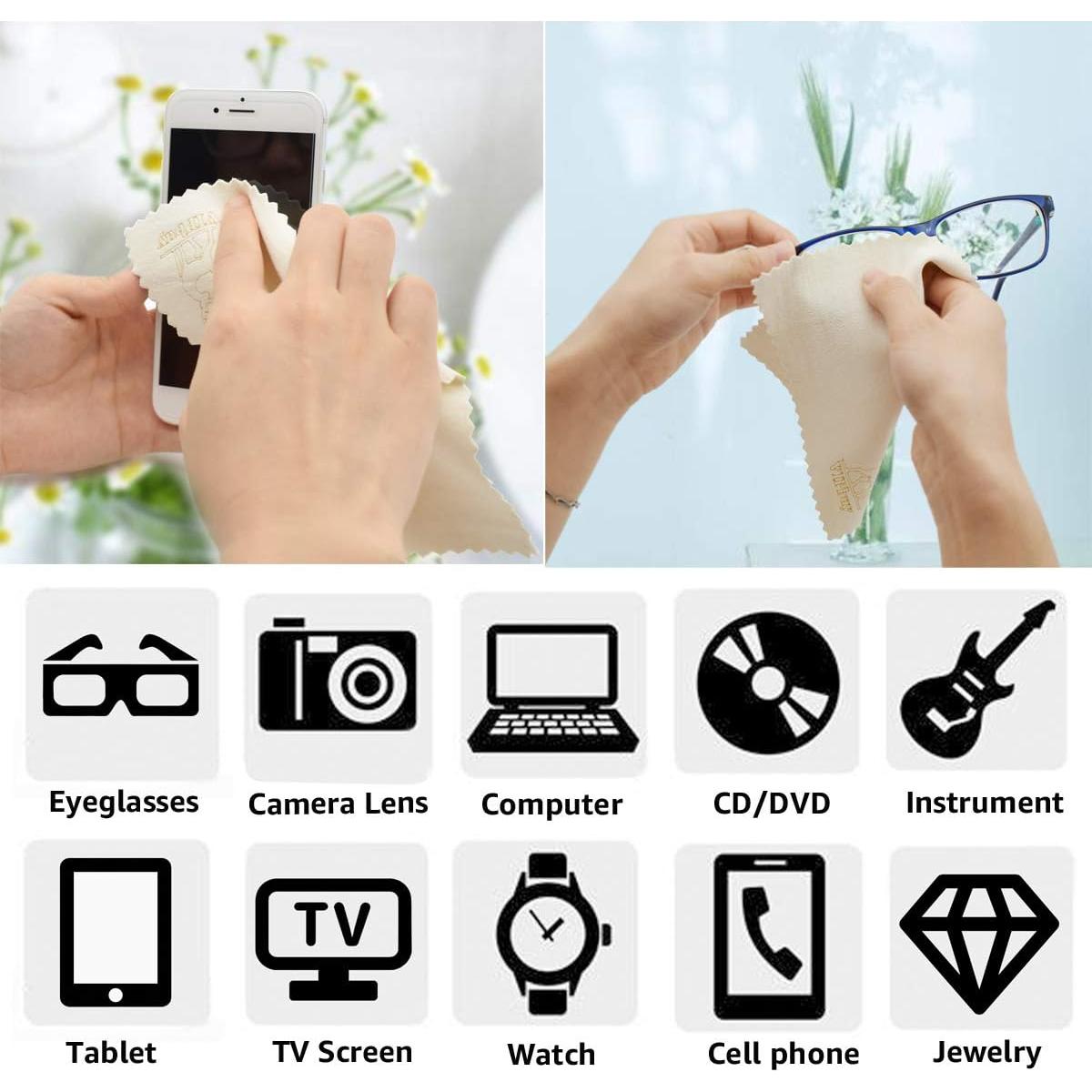 Paños de Limpieza VIPbuy 4 Piezas 15x15 cm Chamois Natural