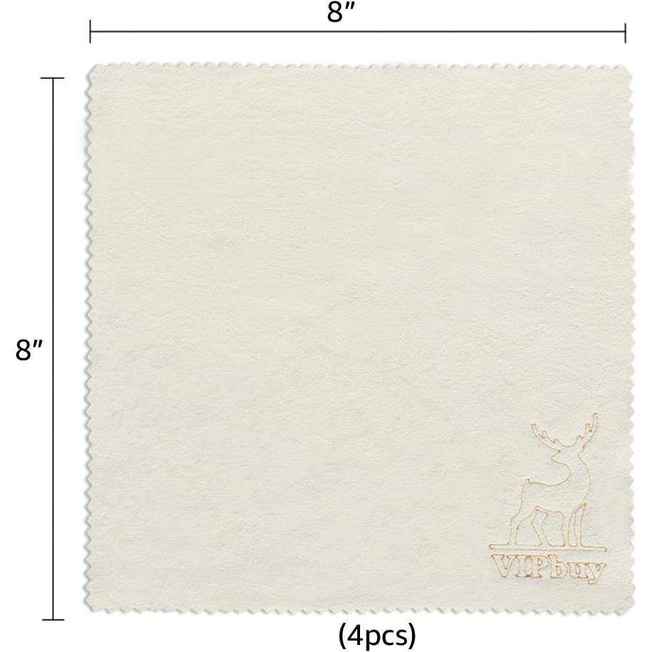 VIPbuy Pañuelos de Limpieza Chamois Natural 20x20 cm - 4 Pzs