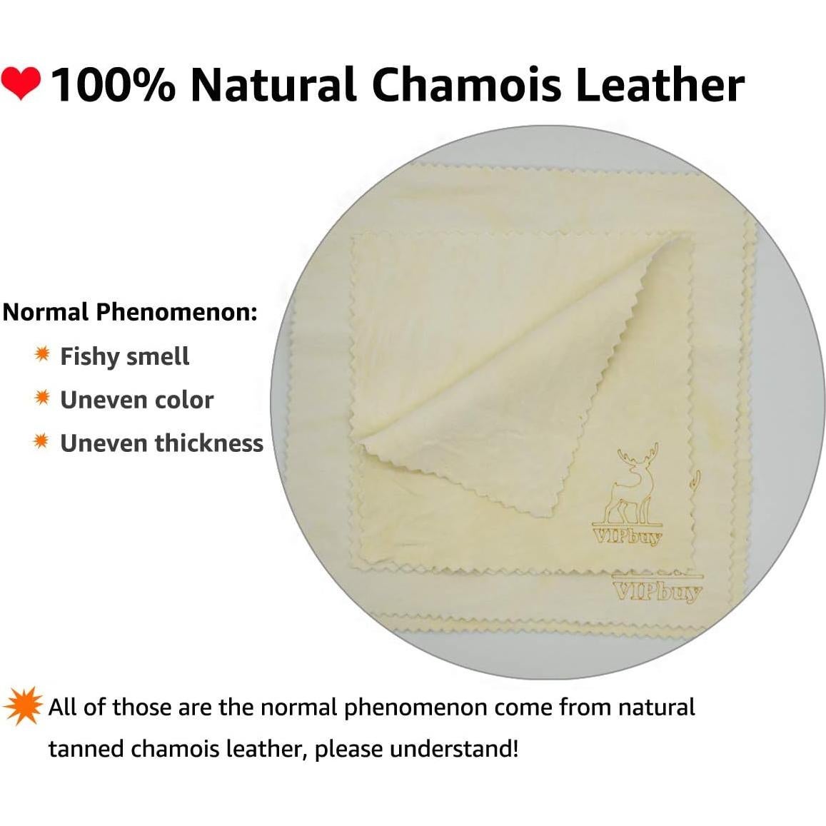 VIPbuy Pañuelos de Limpieza Chamois Natural 20x20 cm - 4 Pzs