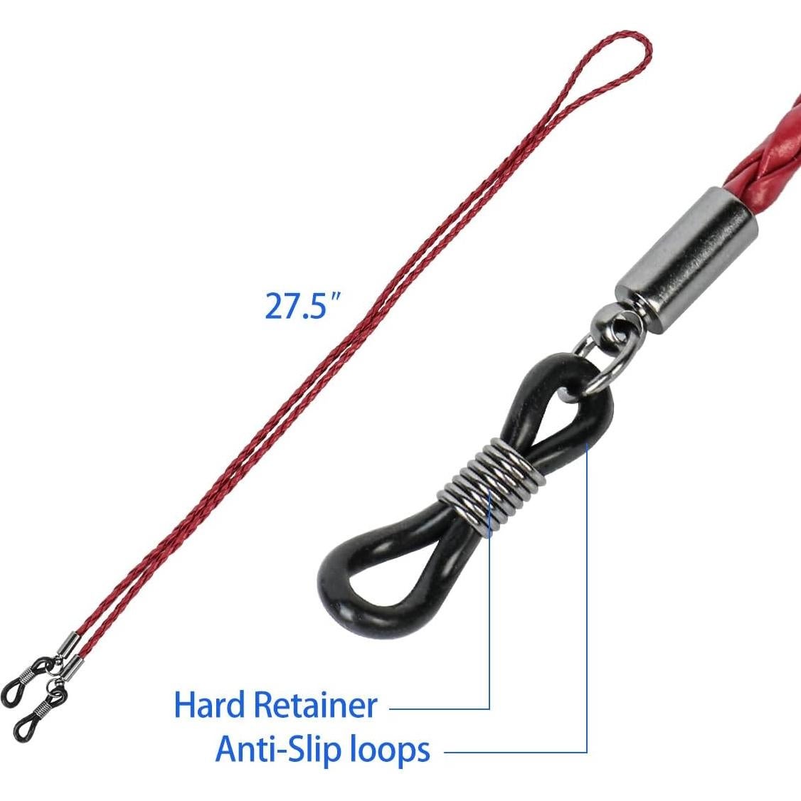 Cadenas para Gafas QINGZHE 6 Pcs Ajustables de Cuero