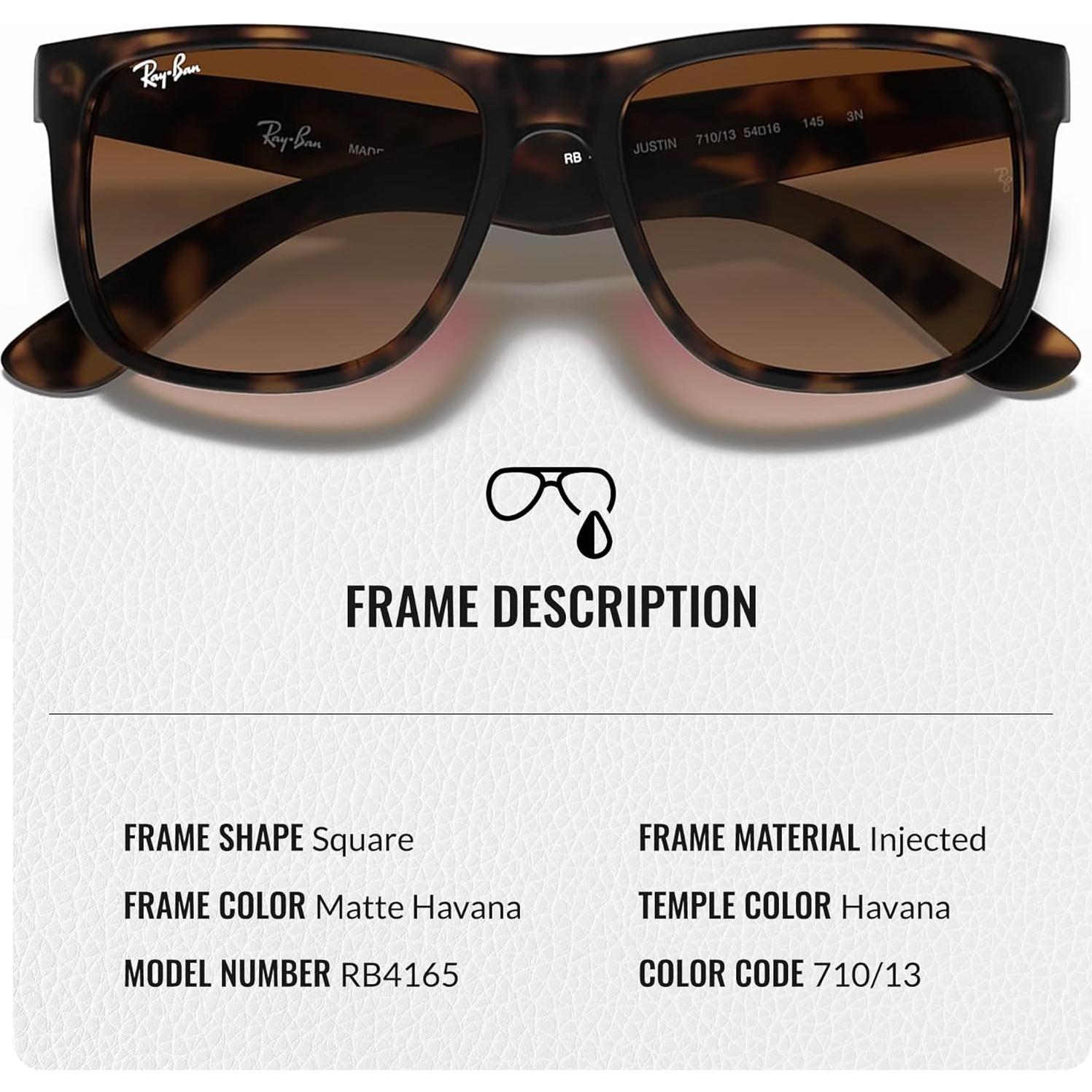 Gafas de Sol Ray-Ban RB4165 Justin Cuadradas 55mm