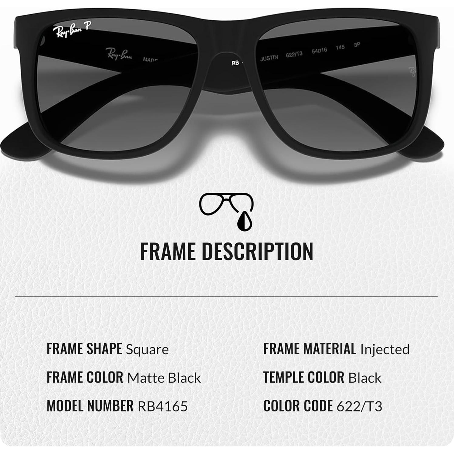 Gafas de Sol Ray-Ban RB4165 Cuadradas Polarizadas 55mm