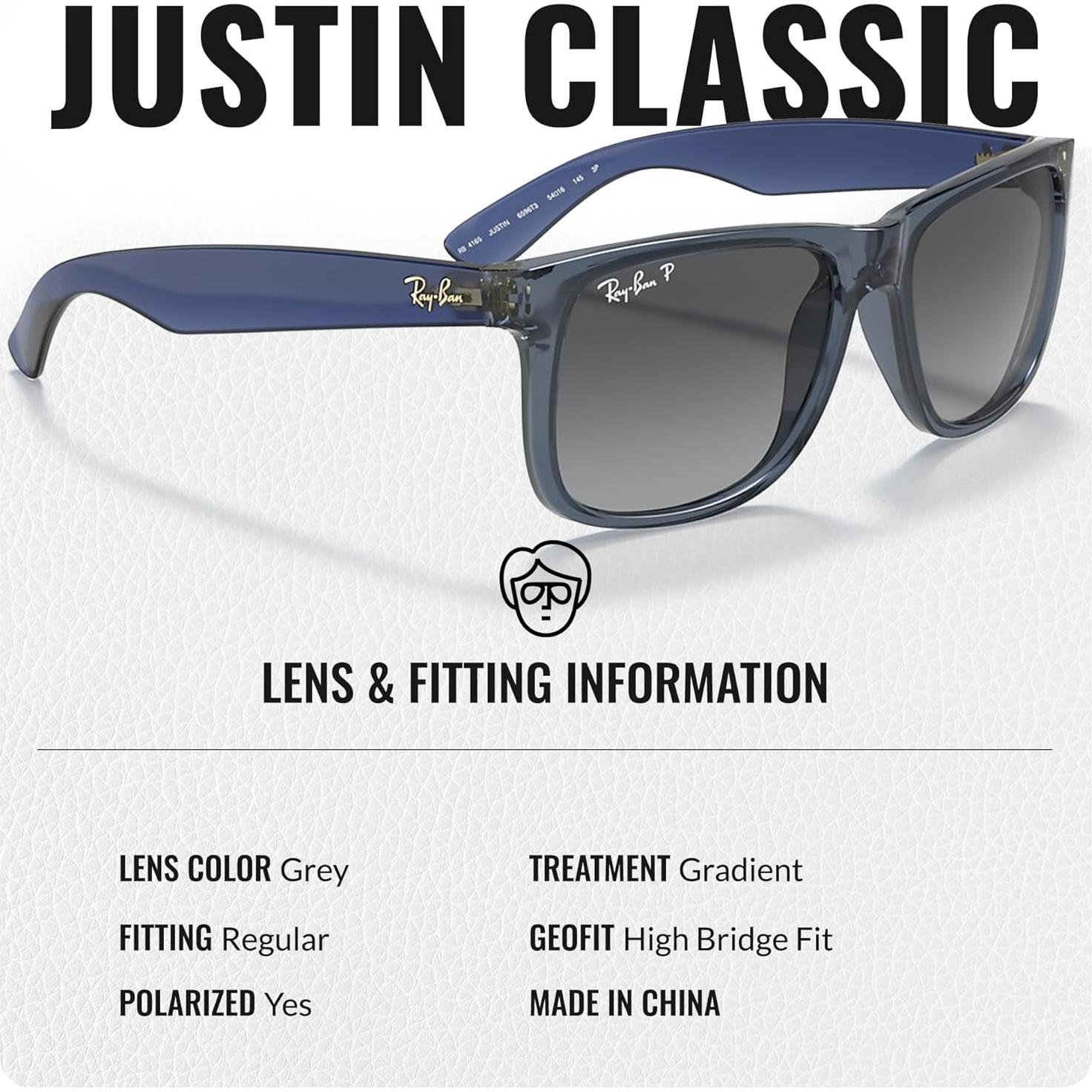 Gafas de Sol Ray-Ban RB4165 JUSTIN Cuadradas Polarizadas