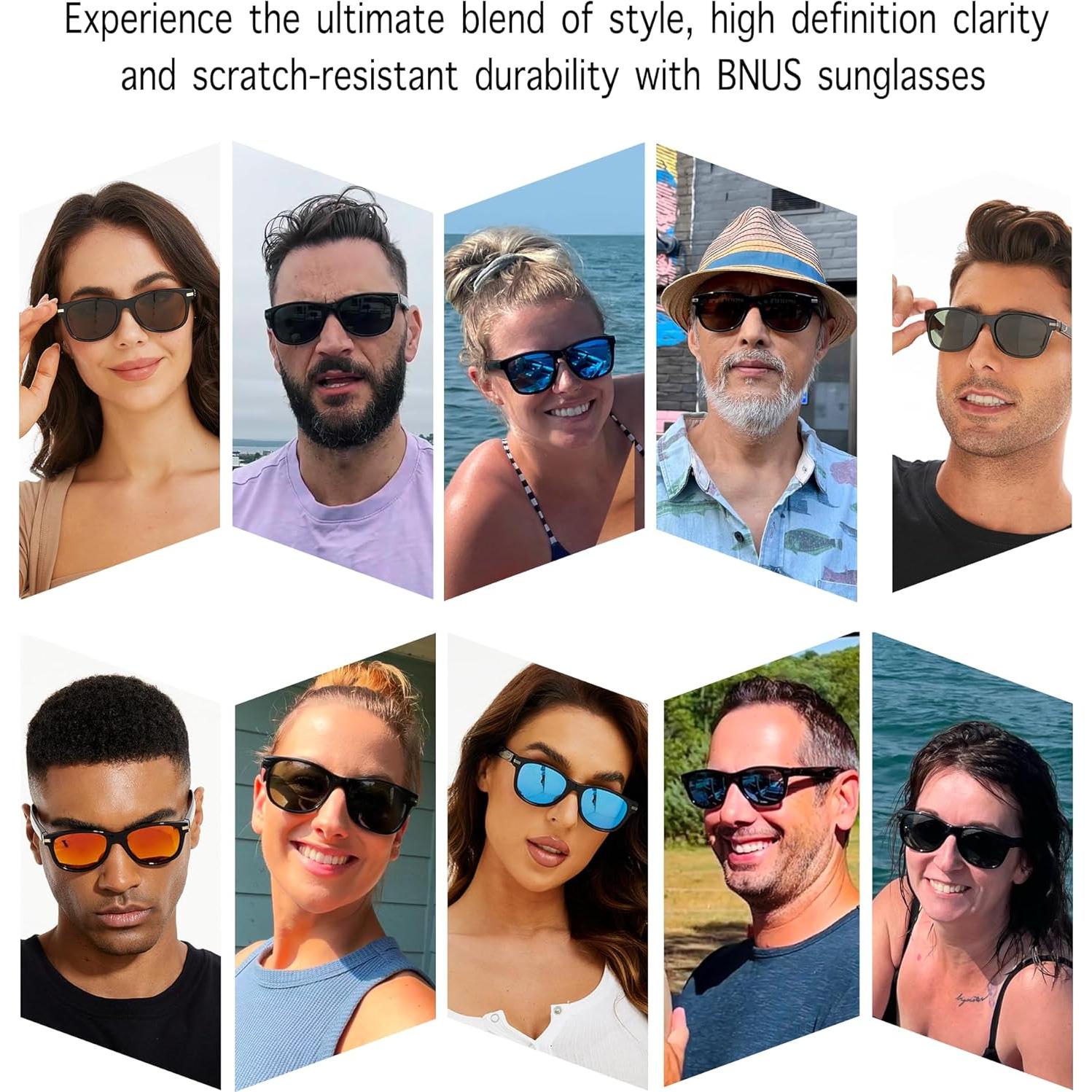 Gafas de sol Bnus B7066 Polarizadas Lentes de Vidrio