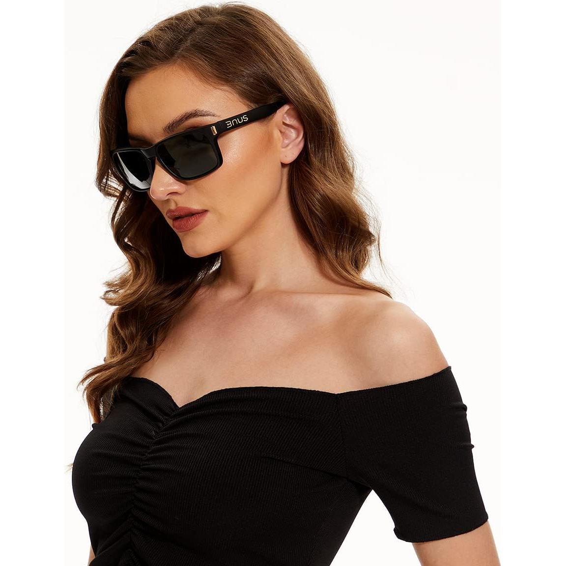 Gafas de Sol BNUS B7066 Negro Mate Verde Polarizado