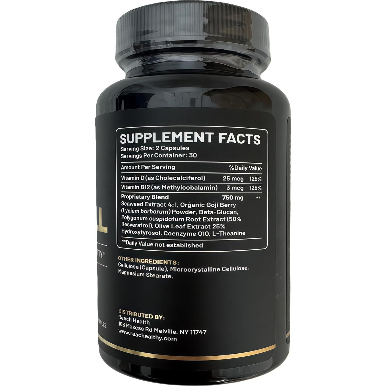 Suplemento de Células Madre Reach Health, 60 Cápsulas, Vitamina D y B12