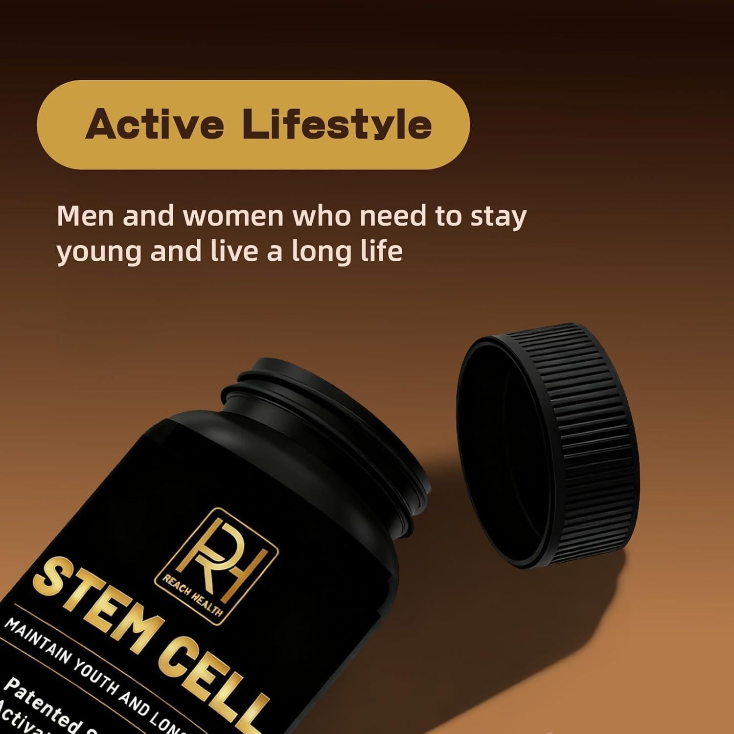 Suplemento de Células Madre Reach Health, 60 Cápsulas, Vitamina D y B12