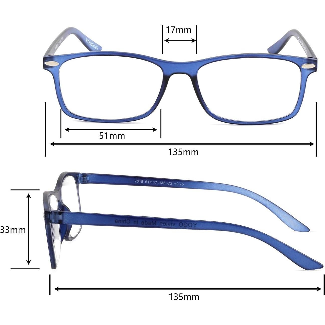 Gafas de lectura Yogo Vision ultradelgadas 2 paquetes +2.50