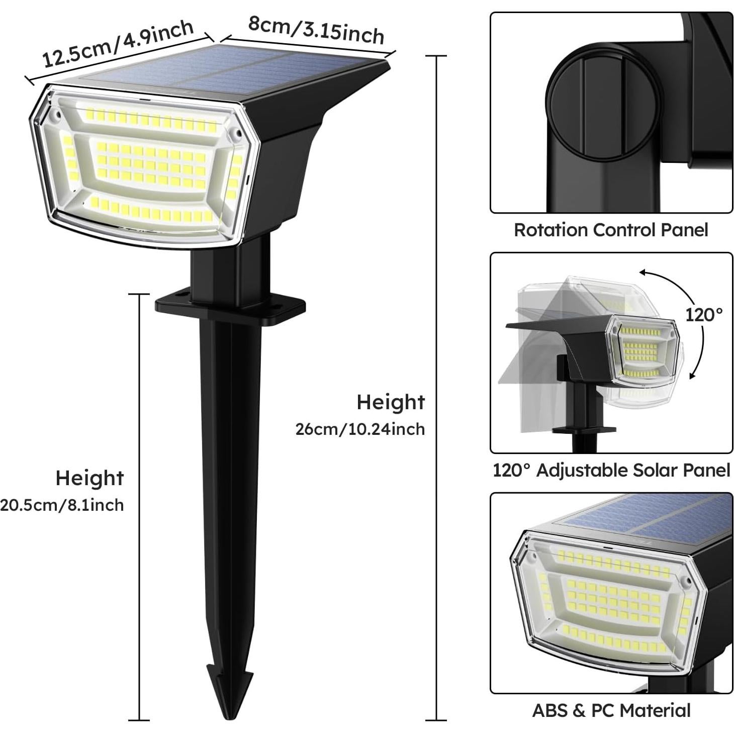 Luces Solares LED TECKNET 4 Pzs 59 LEDs IP65 Jardín