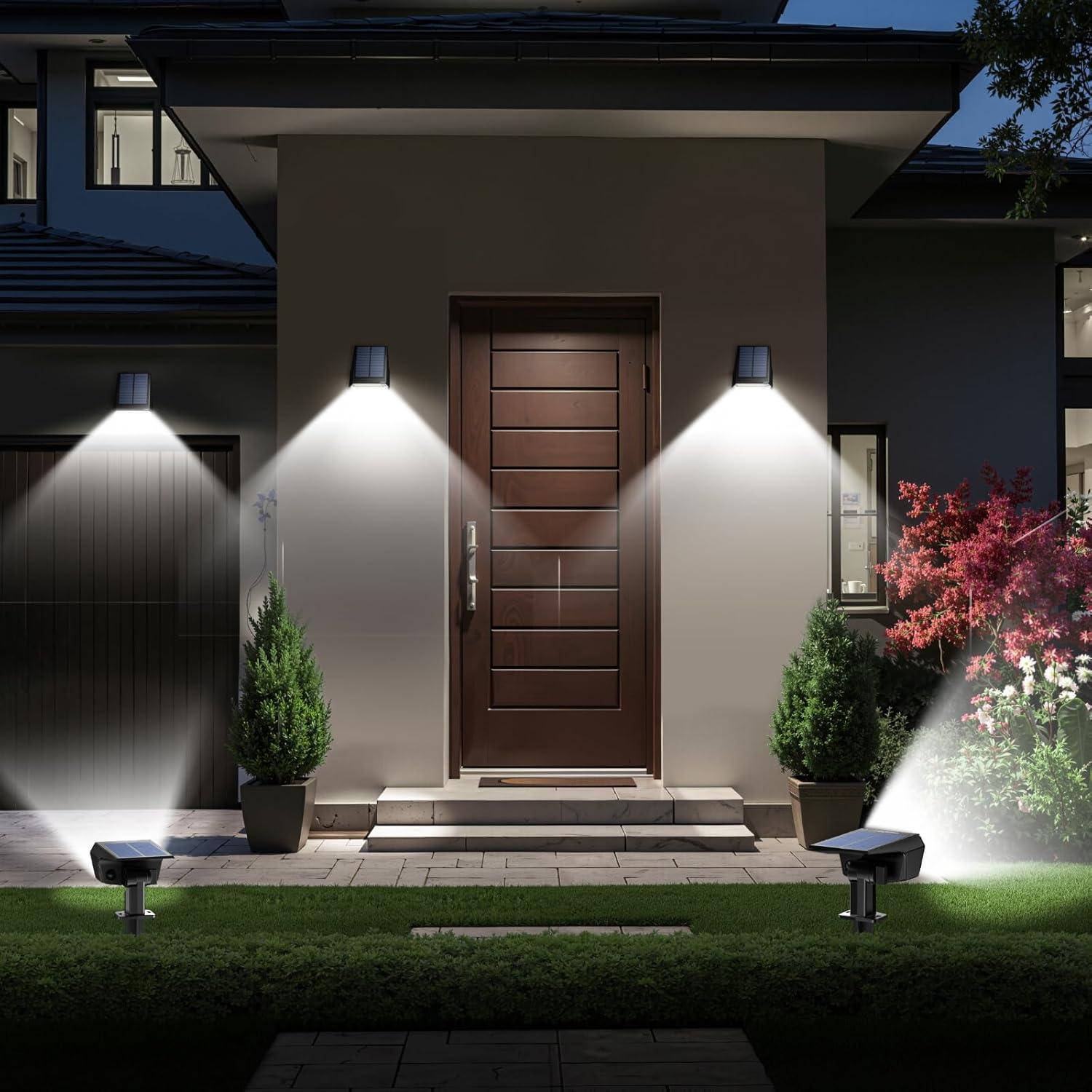 Luces Solares LED TECKNET 4 Pzs 59 LEDs IP65 Jardín