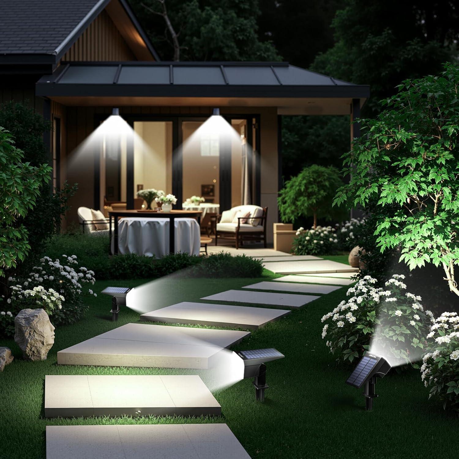 Luces Solares LED TECKNET 4 Pzs 59 LEDs IP65 Jardín