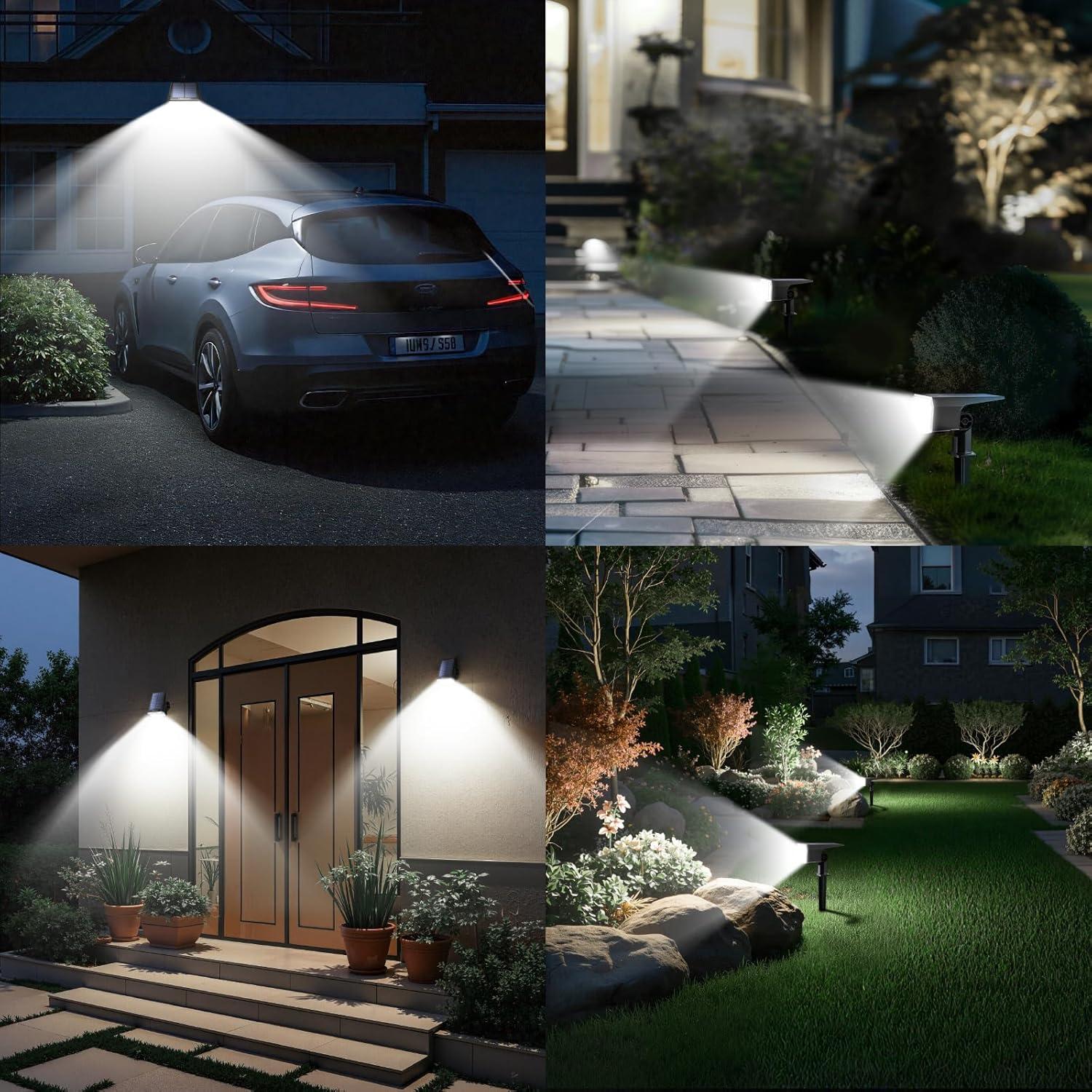 Luces Solares LED TECKNET 4 Pzs 59 LEDs IP65 Jardín