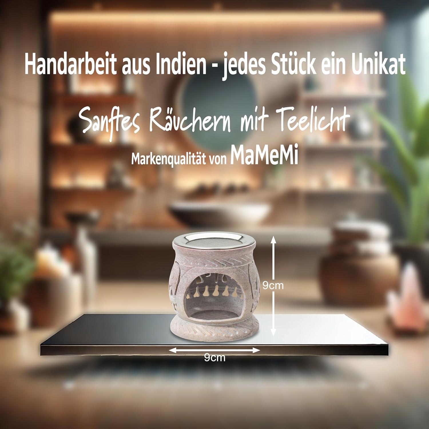 Quemador de Incienso de Esteatita MaMeMi 8.49 cm Hecho a Mano