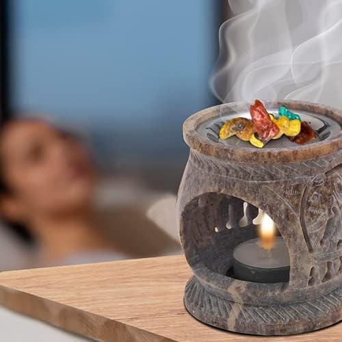 Quemador de Incienso de Esteatita MaMeMi 8.49 cm Hecho a Mano