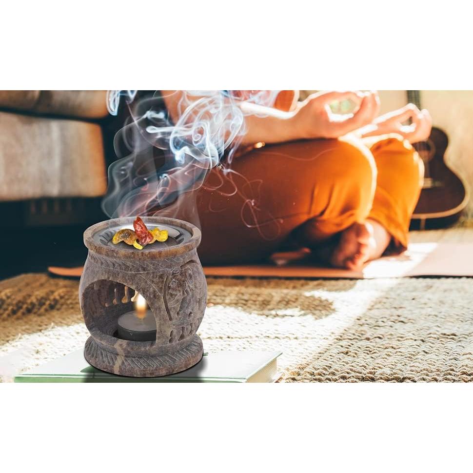 Quemador de Incienso de Esteatita MaMeMi 8.49 cm Hecho a Mano