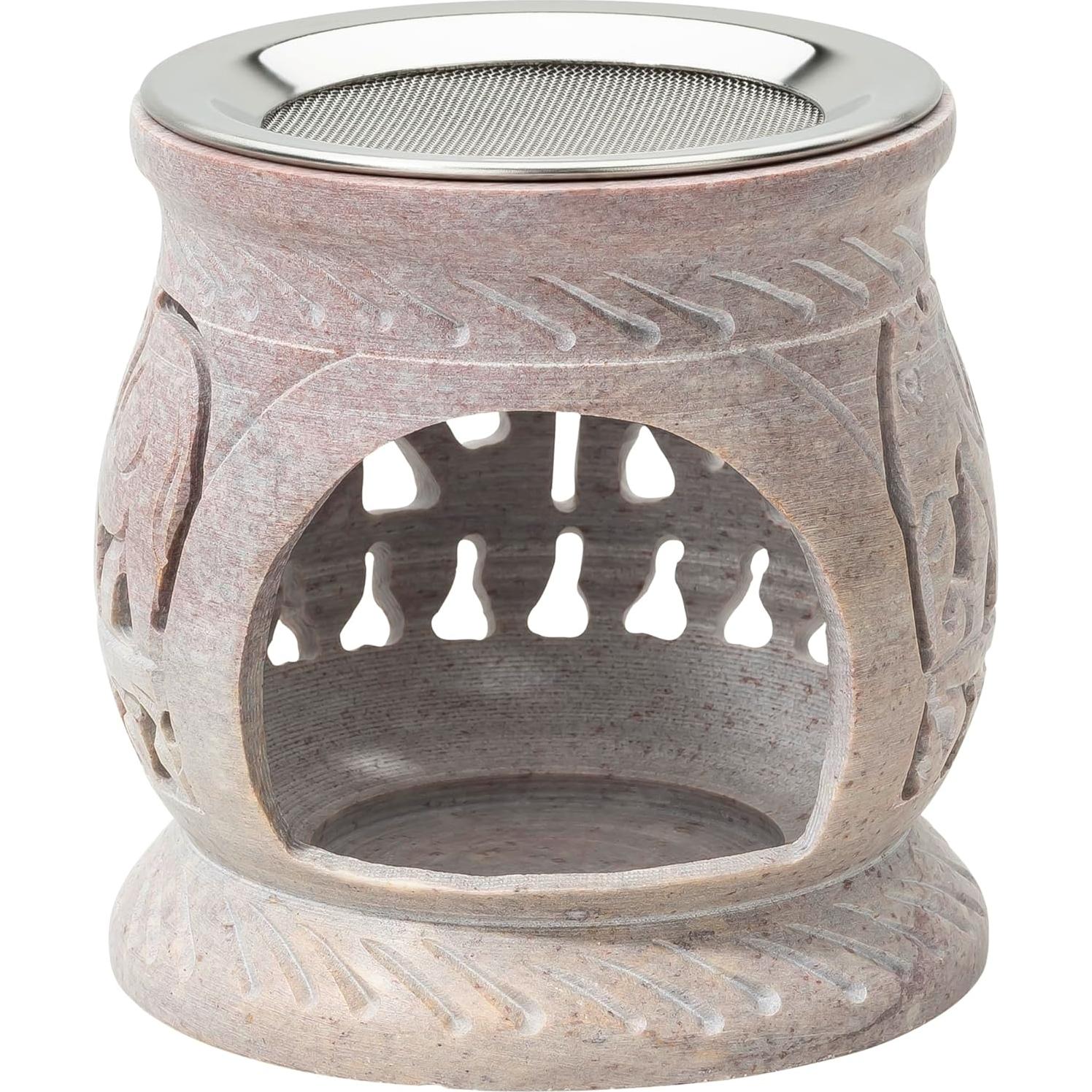 Quemador de Incienso de Esteatita MaMeMi 8.49 cm Hecho a Mano