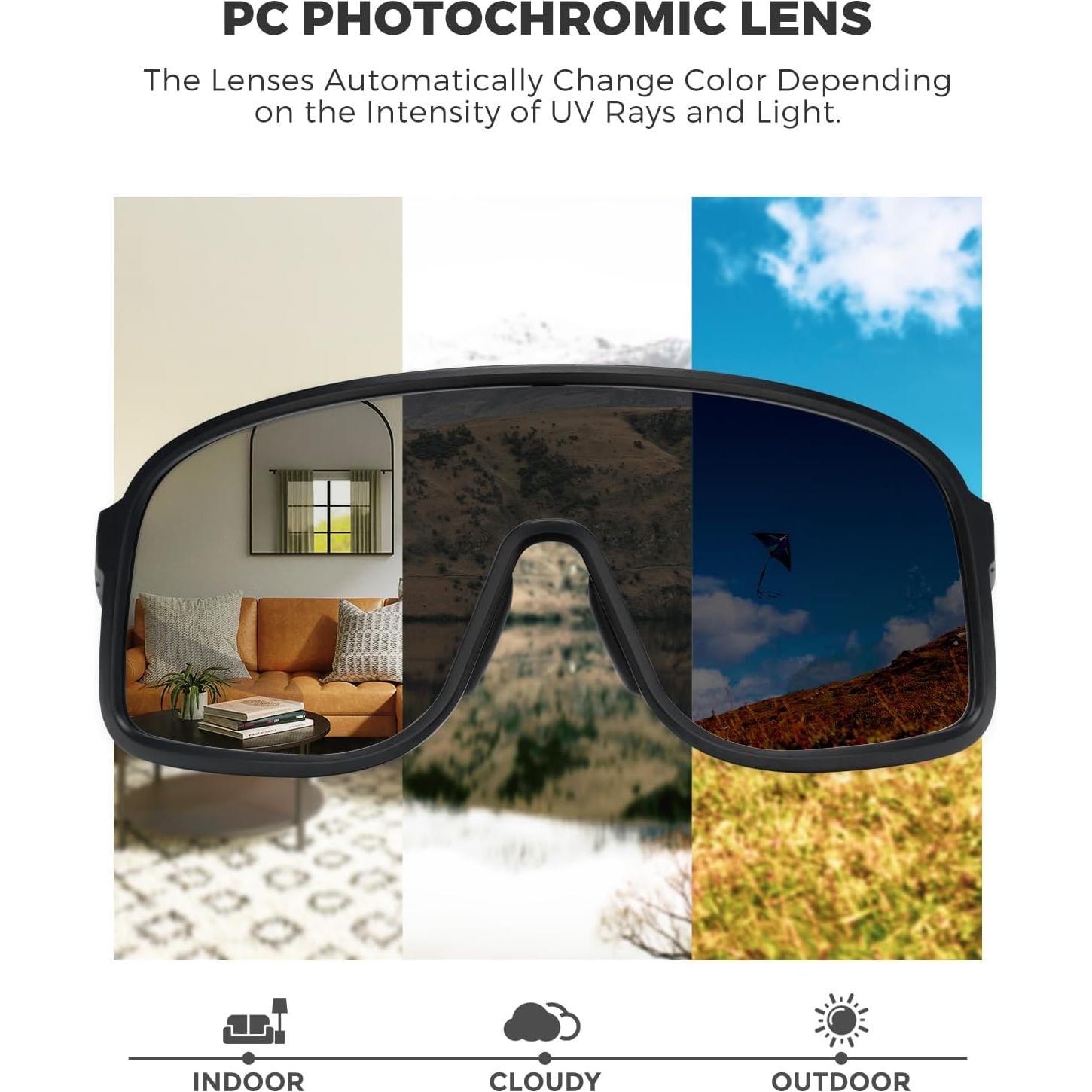 Gafas de sol fotocromáticas ROCKBROS para ciclismo UV400