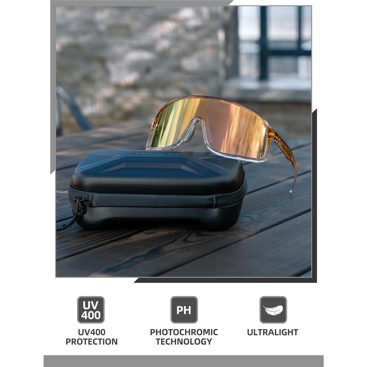 Gafas de sol fotocromáticas ROCKBROS para ciclismo UV400